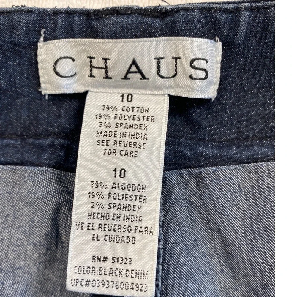 Chaus Womens Denim Jean Skirt Dark Wash Cargo Pocket Stretch Mini Skirt Size 10 - Picture 5 of 10